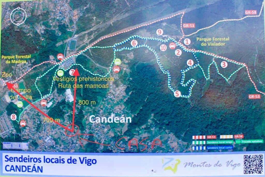 Tranquila Casita De Invitados En Vigo Con Chimenea Eksteriør bilde